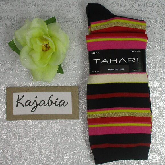 TAHARI Colorful Over The Knee Socks NWT Size 9-11 - Picture 1 of 8